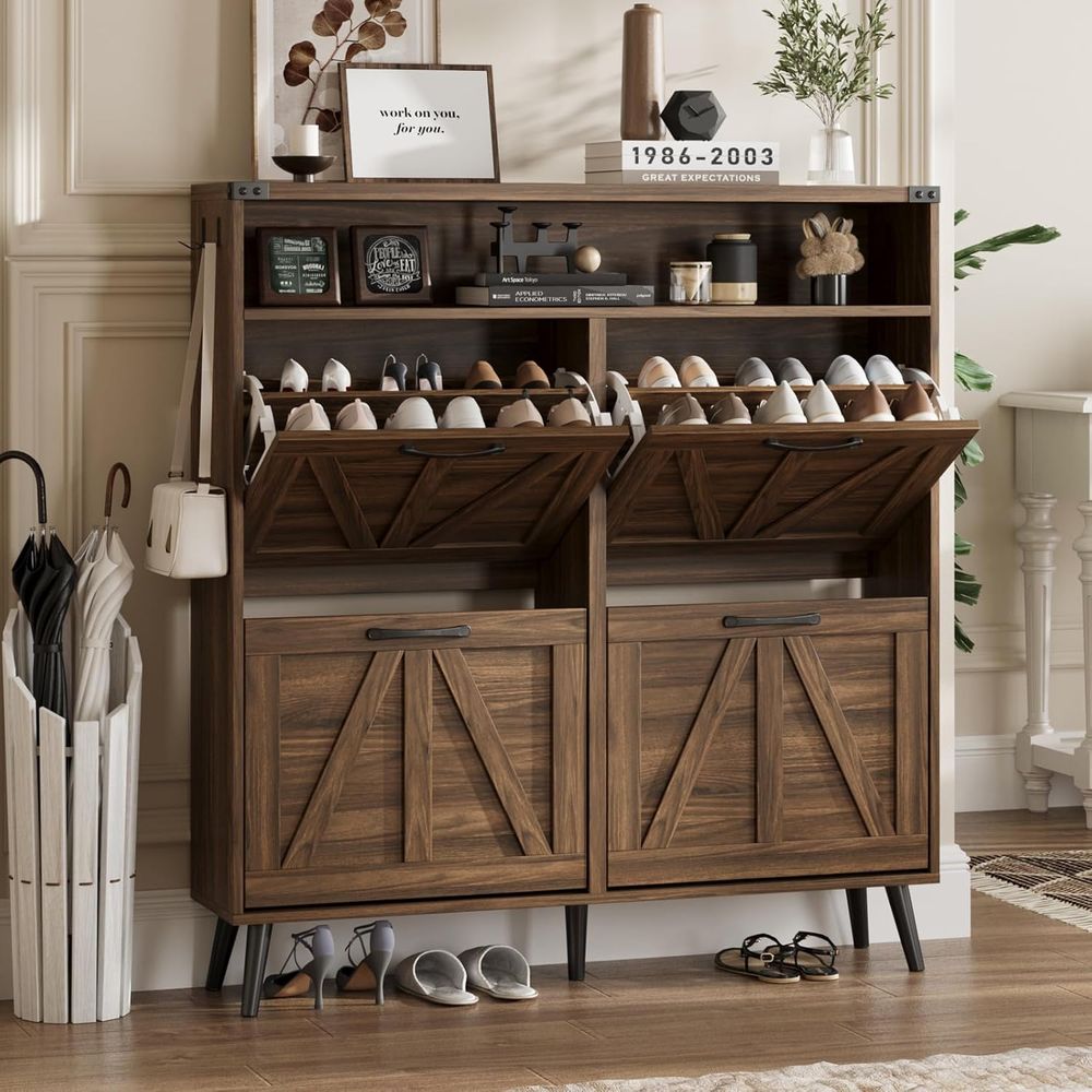 Shoe Cabinet with 4 lip Ders,a - Shoe Rack Cabinet Narrow Entryway recension och pris