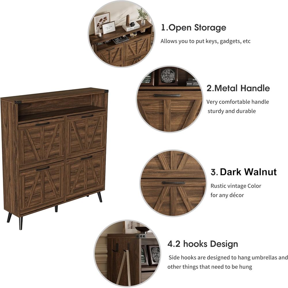 Shoe Cabinet with 4 lip Ders,a - Shoe Rack Cabinet Narrow Entryway recension och pris