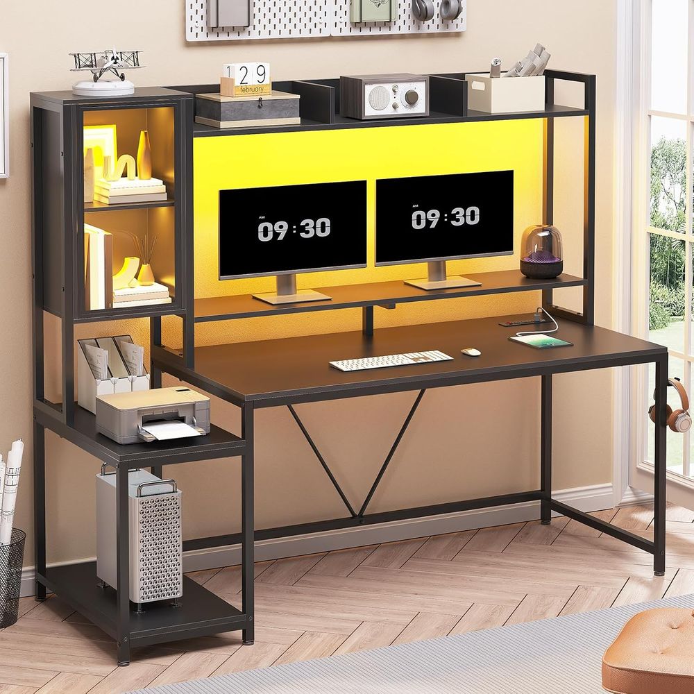 60'' Gaming Desk with Storage, - Storage recension och pris