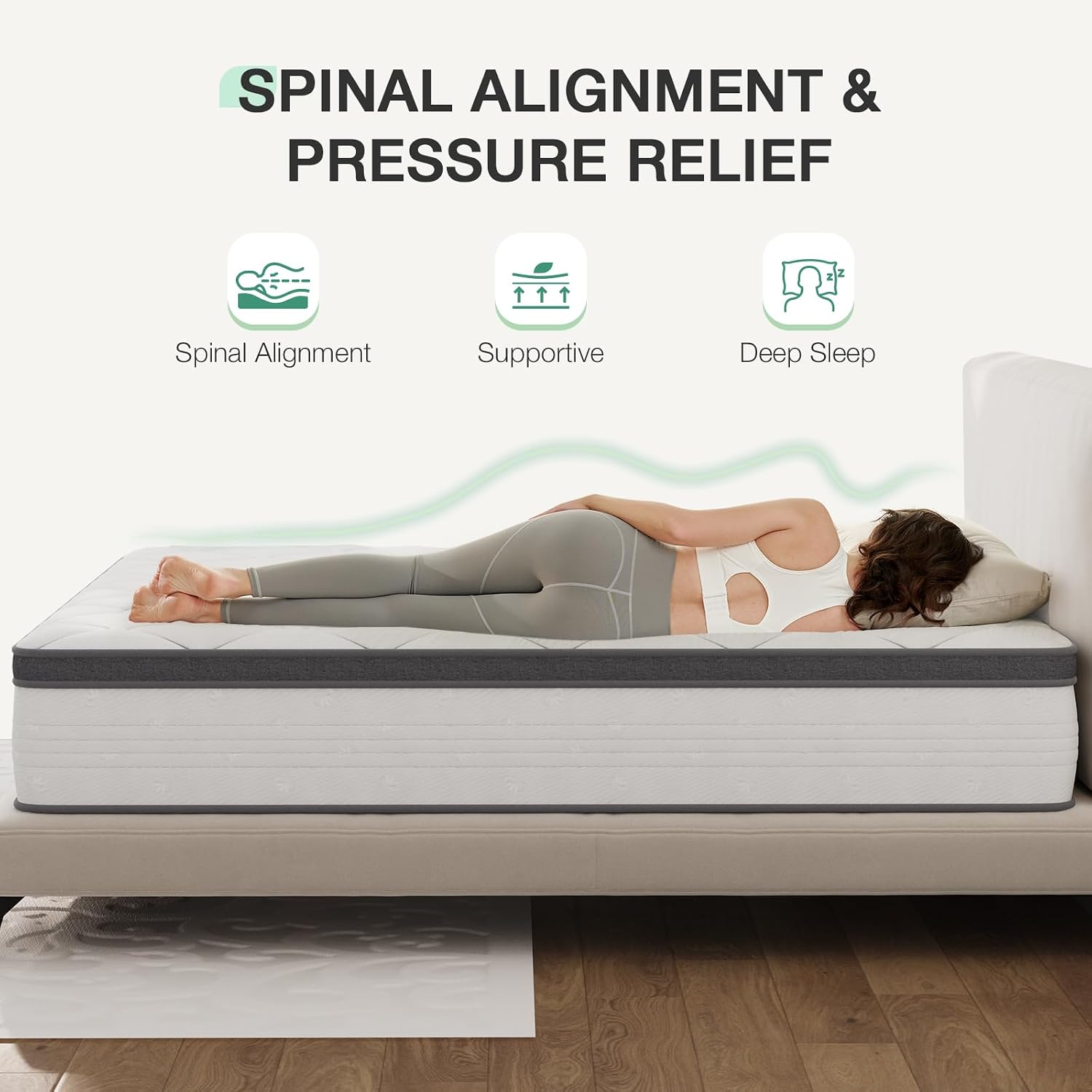 Queen Mattress 14 Inch, Hybrid - Memory Foam Mattress In A Box Queen recension och pris